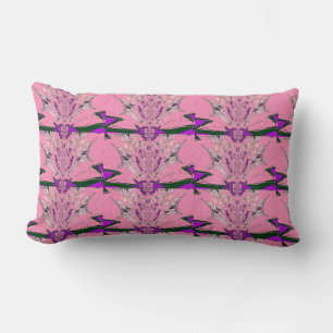 Beautiful baby pink purple shade motif monogram lumbar cushion