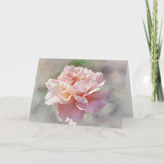 Beautiful Baby Pink Rose Art Note Card (Front)