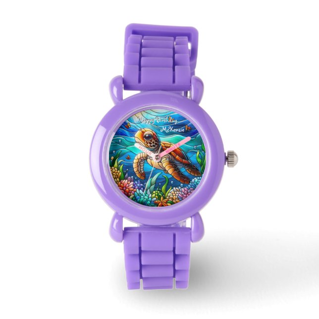 Beautiful Baby Sea Turtle Swimming Watch (Front)