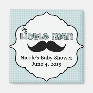Beautiful Baby Shower Little Man Moustache Magnet