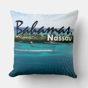 Beautiful Bahamas Nassau Coastline Throw Pillow