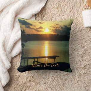 Beautiful Bali Sunset Beach & Fishing Boat Custom Cushion