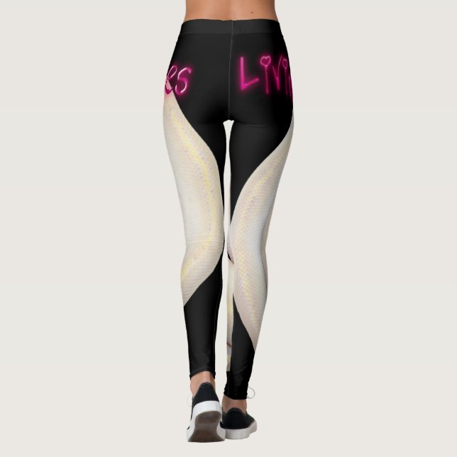 Beautiful Ball Python Snake Wrap Leggings Black (Back)