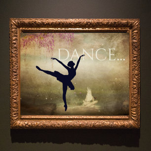 Beautiful Ballerina and Swan Dance Poster