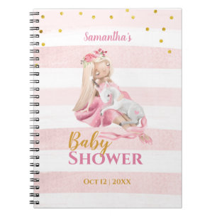 Beautiful Ballerina and Unicorn Baby Shower  Notebook
