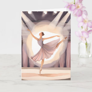 Beautiful Ballerina   Ballet Arts Dance Watercolor Card