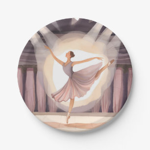 Beautiful Ballerina Ballet Arts Dance Watercolor Paper Plate