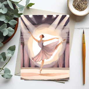Beautiful Ballerina   Ballet Arts Dance Watercolor Postcard