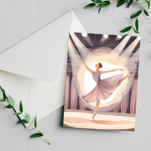 Beautiful Ballerina Ballet Dance Watercolor Card