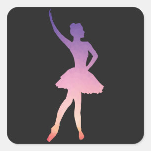 Beautiful ballerina for ballet girl. square sticker