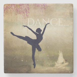 Beautiful Ballerina Swan Lake Vintage Dance Stone Coaster