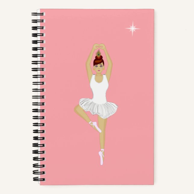 Beautiful Ballet Dancer on Pink Notebook (Front)