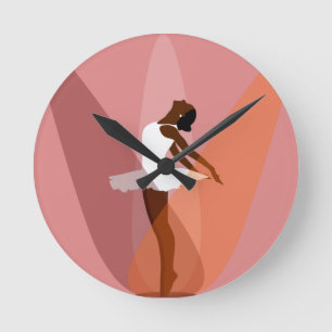 beautiful ballet dancer round clock