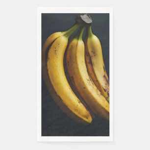 Beautiful Banana Trio in the Dark Napkin
