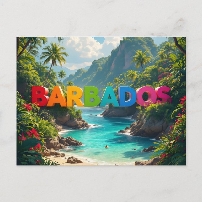 Beautiful barbados postcard (Front)