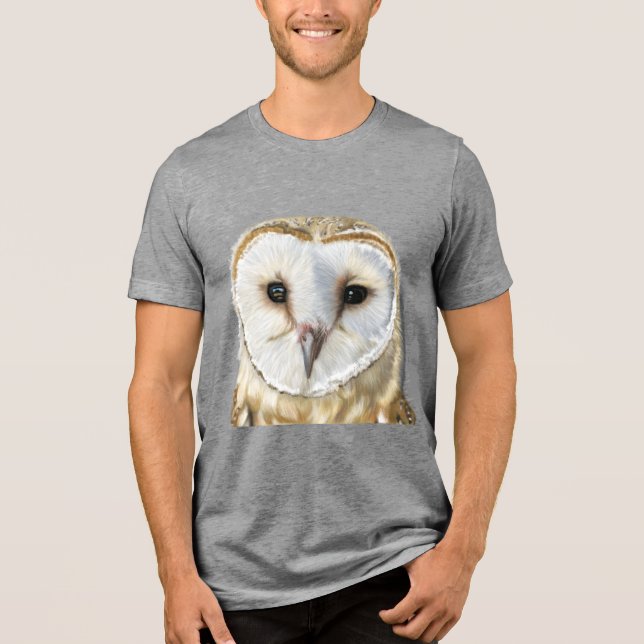 Beautiful Barn Owl Tri-Blend Shirt (Front)