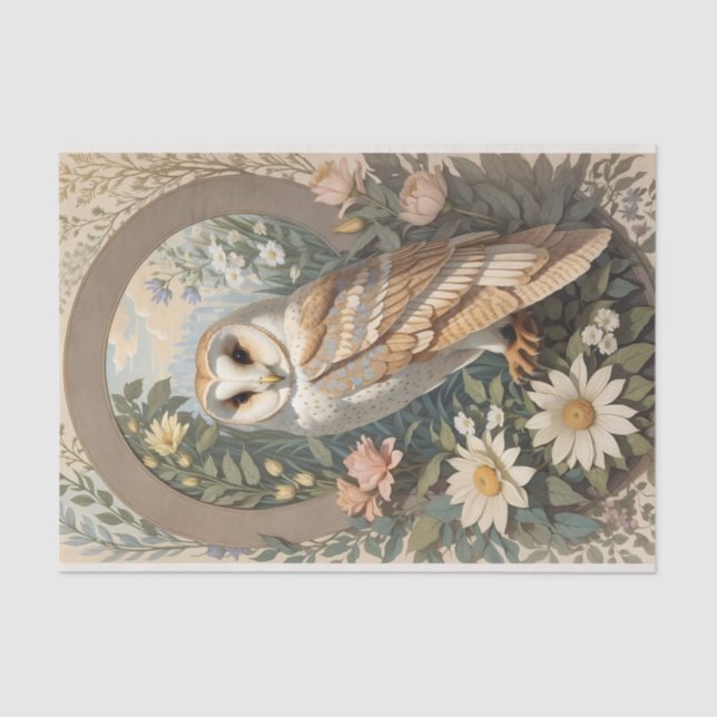 Beautiful Barn Owl Wildlife Tissue Paper (Front)