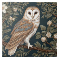 Beautiful Barn Owl William Morris Inspired