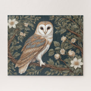 Beautiful Barn Owl William Morris Inspired Jigsaw Puzzle