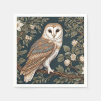 Beautiful Barn Owl William Morris Inspired