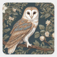 Beautiful Barn Owl William Morris Inspired