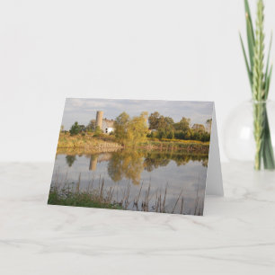 Beautiful Barn reflected in the Pond Holiday Card