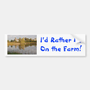 Beautiful Barn Reflected in the Water Bumper Sticker