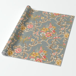 Beautiful Baroque Ornament style border design han Wrapping Paper