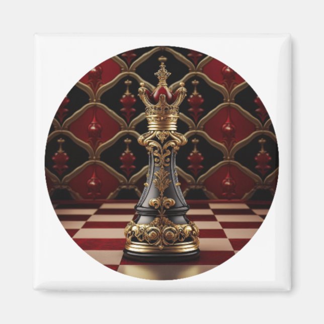 Beautiful Baroque Styled Chess Piece - The Queen Magnet (Front)