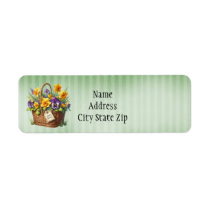 Beautiful basket of flowers return address label