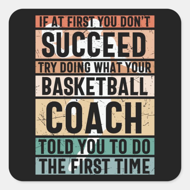 Beautiful Basketball Design Square Sticker (Front)