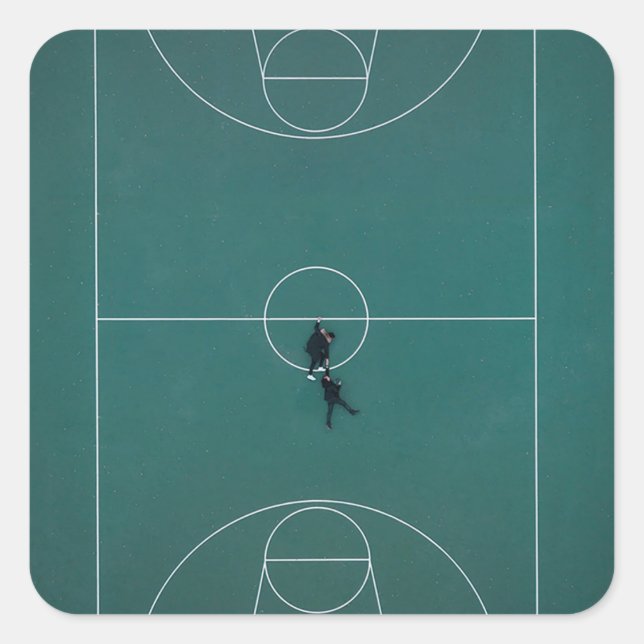 Beautiful Basketball Design Square Sticker (Front)