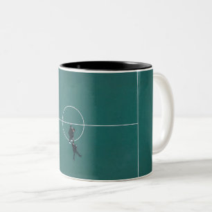 Beautiful Basketball Design Two-Tone Coffee Mug