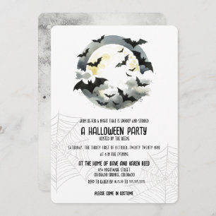 Beautiful Bats Halloween Party Invitation