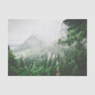 Beautiful Bavarian Germany foggy forest mountains Tissue Paper