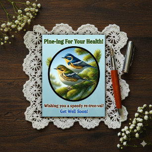 Beautiful Bay-breasted Warblers Get Well Postcard