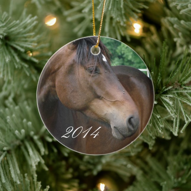 Beautiful Bay Horse Ceramic Tree Decoration (Tree)