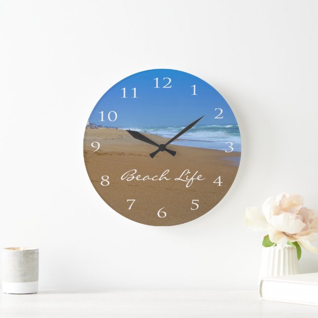 Beautiful Beach-Beach Life by Shirley Taylor Large Clock (Home)