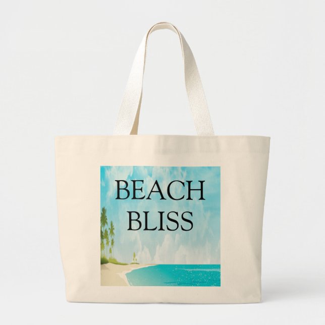 Beautiful Beach Bliss Large Tote Bag (Front)