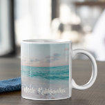 Beautiful Beach Christmas Mele Kalikimaka Custom Coffee Mug<br><div class="desc">This pretty seaside mug features a gorgeous coastal seascape at sunrise with lovely typography that reads Mele Kalikimaka or change to your own custom text. A cute Hawaiian way to say Merry Christmas in style. Take me to the beach this holiday.</div>