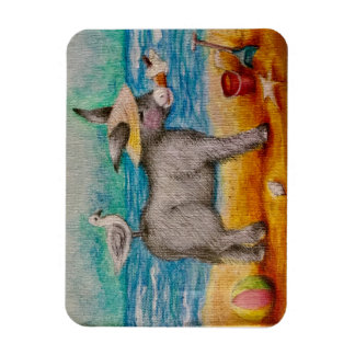 Beautiful beach donkey magnet