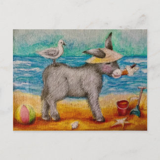 Beautiful beach donkey postcard