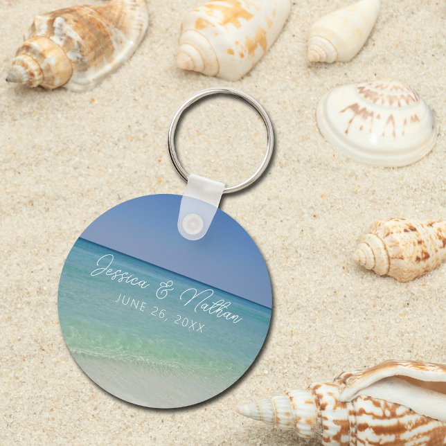  Beautiful Beach Horizon Custom Wedding Favour Key Ring (Creator Uploaded)