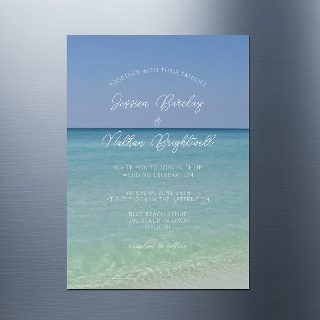  Beautiful Beach Horizon Photography Wedding Magnetic Invitation (Creator Uploaded)