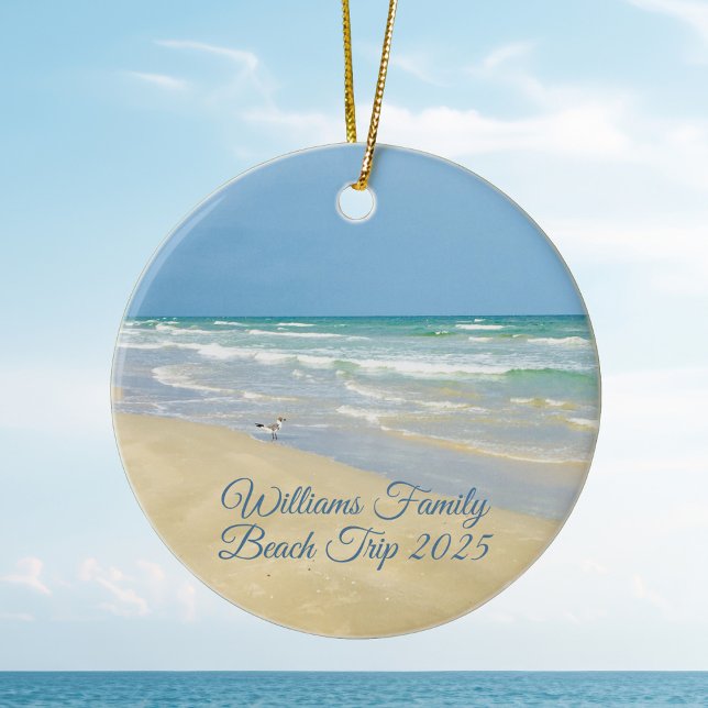 Beautiful Beach House Commemorative Christmas Ceramic Ornament (Creator Uploaded)