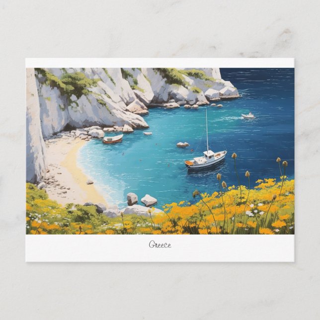 Beautiful beach in Greece  Postcard (Front)
