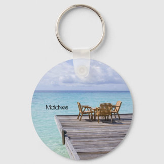 Beautiful beach in maldives key ring