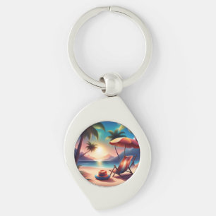 beautiful beach key ring