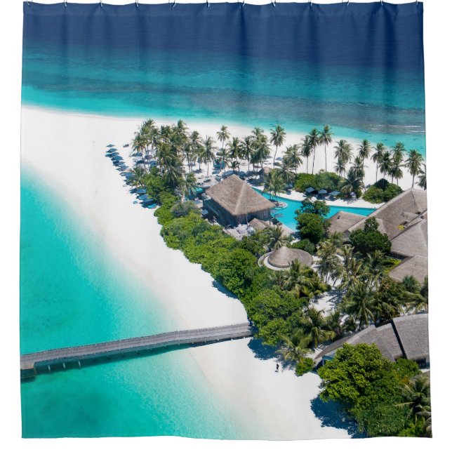 Beautiful Beach Landscape Shower Curtain (Front)