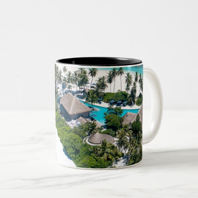 Beautiful Beach Landscape Two-Tone Coffee Mug (Front Right)